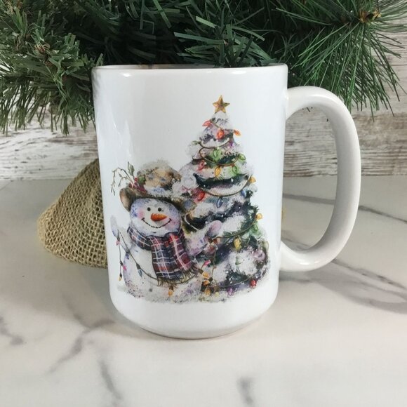 Country Snowman 15 oz Ceramic Coffee Mug - Picture 2 of 6